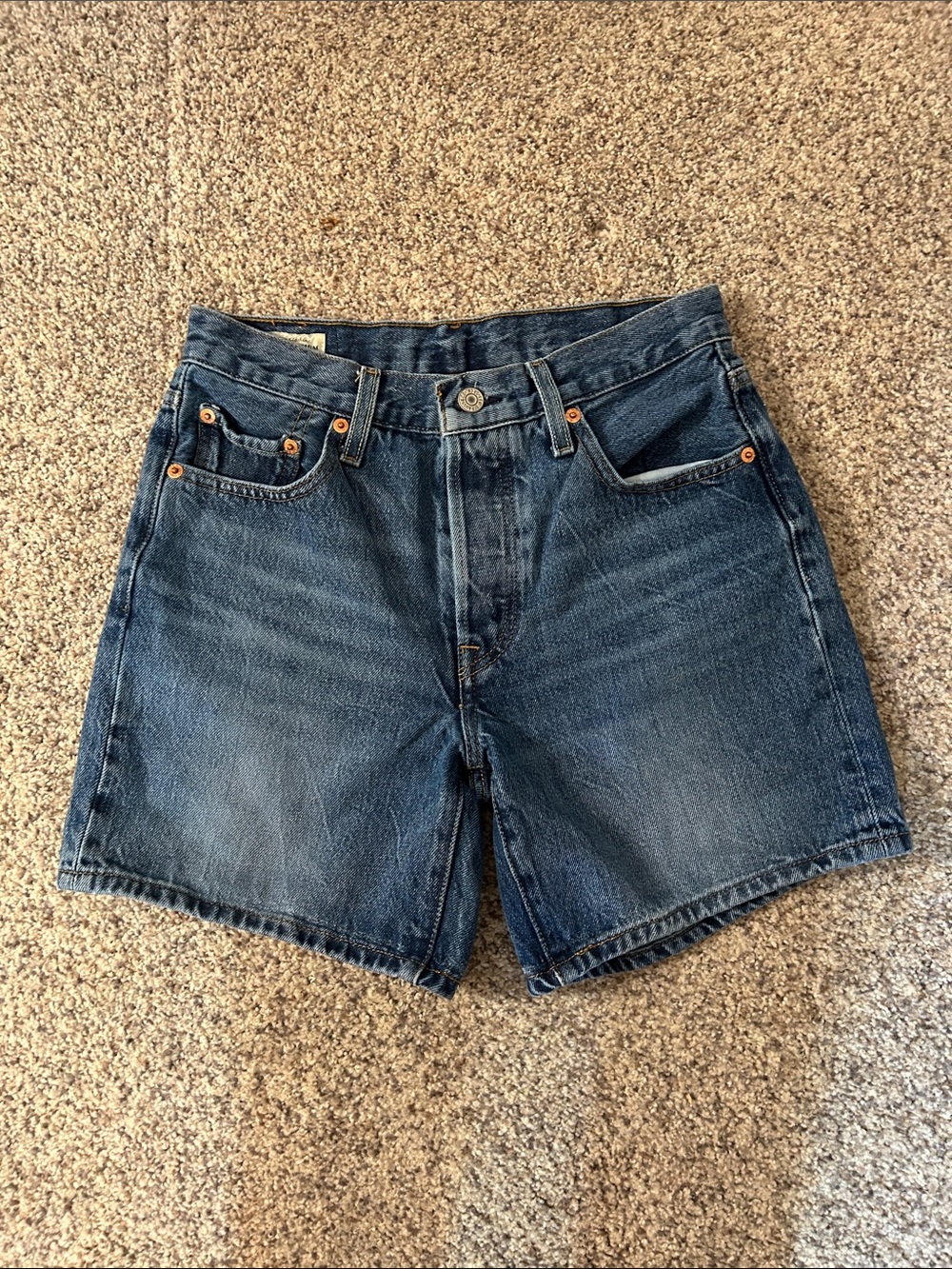 Levi’s 501 High-Rise Denim Shorts in Dark Blue